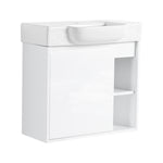 24'' Wall-Mounted Bathroom Vanity with White Ceramic Sink & Soft-Close Door