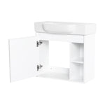 24'' Wall-Mounted Bathroom Vanity with White Ceramic Sink & Soft-Close Door