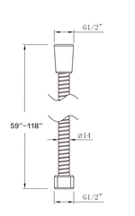 71 inches Shower Hose Extra Long Handheld Shower Head Hose Extension Replacement