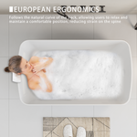 49'' Acrylic Freestanding Soaking Bathtub, Square-shape Japanese Soaking Hot Tub, Chrome Overflow and Quick Drain, Glossy White