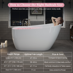 60" Acrylic Freestanding Bathtub, Stylish Deep Soaking Bathtub with Pop-up Drain &amp; Integrated Overflow, Contemporary Stand Alone Bath Tub for Bathroom Spa or Home Upgrade, Glossy White