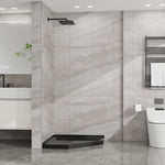 36 in. D x 36 in. W x 3.4 in. H Corner Drain Neo-Angle Shower Base Black, No Drain Kit