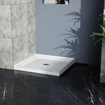 36x36 in Shower Base, Centered Drain Single-Threshold Shower Pan