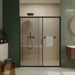 60.in W x 72.in H Single Sliding Shower Door, 1/5 inch Thick Clear Tempered Glass Shower Door with Stainless Steel Handle