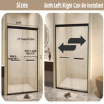 56-60 " x 72" Tempered Glass with Explosion Proof Film, Aluminum Frame Double Sliding Shower Door, "1/4 (6 mm), Stainless Steel handle, Matte Black