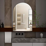 24x36 Inch Arched Recessed Medicine Cabinet, Metal Framed Bathroom Wall Cabinet with Mirror and Adjustable Shelves, Wall Mirror with Storage for Bathroom