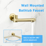 Luxury 3-Function Shower System Set - Solid Brass Control Valve, 10" Overhead Shower, 3-Spray Handheld, with Bathtub Spout