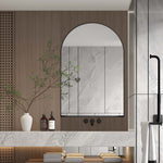 24x36 Inch Arched Recessed Medicine Cabinet, Metal Framed Bathroom Wall Cabinet with Mirror and Adjustable Shelves, Wall Mirror with Storage for Bathroom