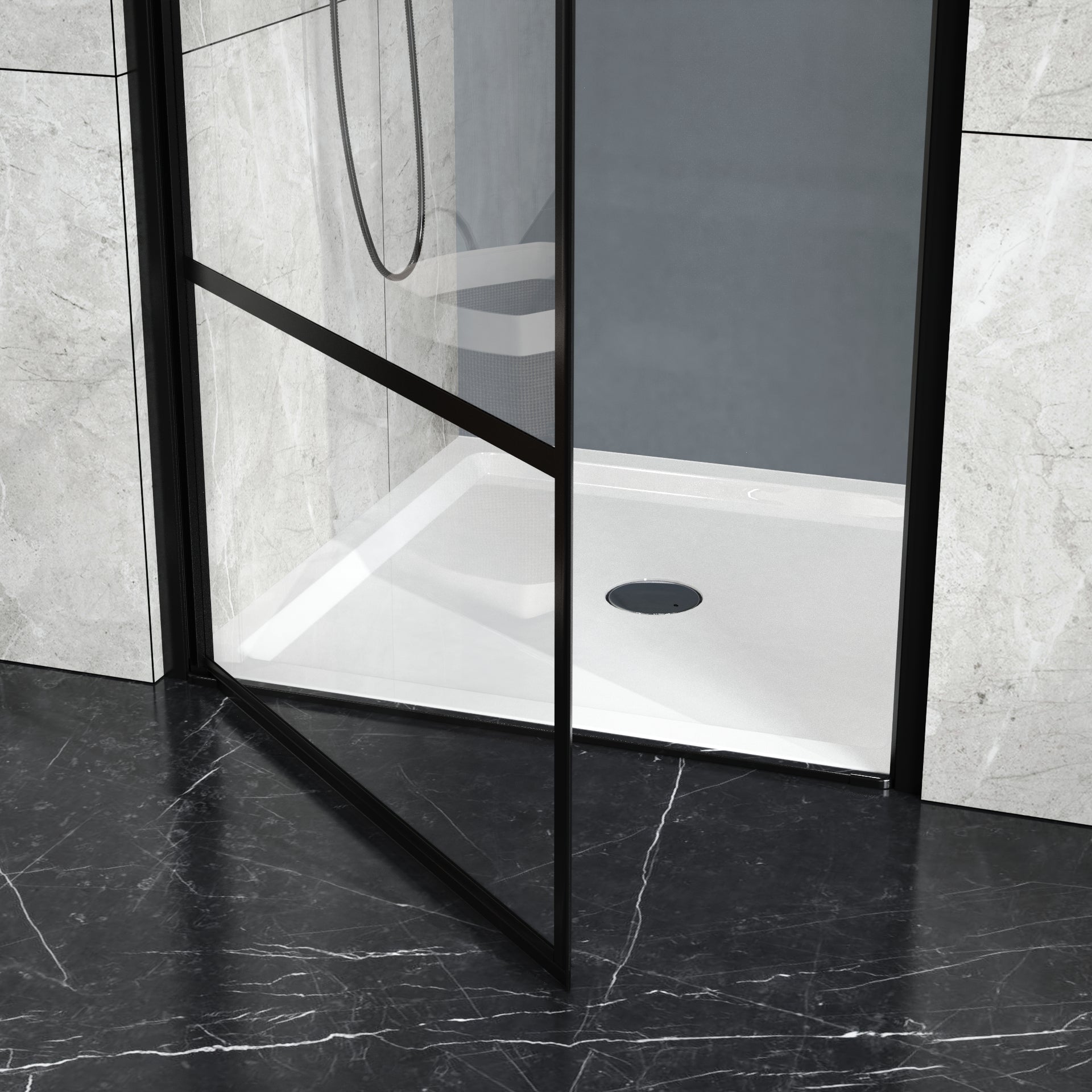 36x36 in Shower Base, Centered Drain Single-Threshold Shower Pan