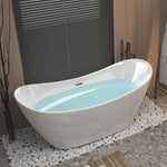 59 "Acrylic freestanding tub, Gloss white, with chrome overflow and pop-up Drain, CUPC Certified
