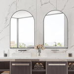24x36 Inch Arched Recessed Medicine Cabinet, Metal Framed Bathroom Wall Cabinet with Mirror and Adjustable Shelves, Wall Mirror with Storage for Bathroom