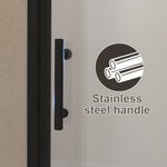 31-30"x 72" Bifold Shower Door, 1/4"(6mm) Tempered Glass, Matte Black Aluminum Frame, Explosion Proof Film