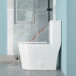 Ceramic One Piece Toilet for Bathroom, 12-inch Rough-In, 1.1/1.6 GPF, Dual Flush with Soft Clsoing Seat, Powerful Dual Flush