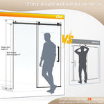 Frameless Single sliding shower door 56-60 "W x 76" H, 1/4 "(6 mm) Clear Tempered Glass, Explosion Proof Film, Stainless Steel Handle Square Tube Track ,Matte Black