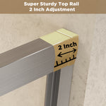 44-48" x 72" Tempered Glass with Explosion Proof Film, Aluminum Frame Double Sliding Shower Door, "1/4 (6 mm), Stainless Steel handle,Brushed Nickel