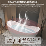 59 "Acrylic freestanding tub, Gloss white, with chrome overflow and pop-up Drain, CUPC Certified