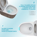 Ceramic One Piece Toilet for Bathroom, 12-inch Rough-In, 1.1/1.6 GPF, Dual Flush with Soft Clsoing Seat, Powerful Dual Flush