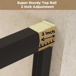 50-54" W × 72" H Tempered Glass with Explosion Proof Film, Aluminum Frame Double Sliding Shower Door, "1/4 (6 mm), Stainless Steel handle, Matte Black