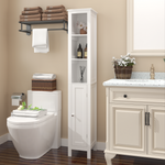66.92" Tall Bathroom Storage Cabinet with Adjustable Shelves,Slim 1 Doors Freestanding Cabinet with Anti-Tip, Open compartments, for Home, Small Spaces, Bathroom,Kitchen, Living Room