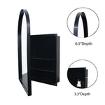 24x36 Inch Arched Recessed Medicine Cabinet, Metal Framed Bathroom Wall Cabinet with Mirror and Adjustable Shelves, Wall Mirror with Storage for Bathroom