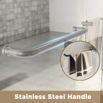 44-48" x 72" Tempered Glass with Explosion Proof Film, Aluminum Frame Double Sliding Shower Door, "1/4 (6 mm), Stainless Steel handle,Brushed Nickel