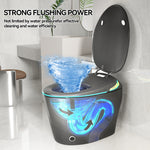 Unique Smart Toile, One Piece Toilet with Bidet Built In,Auto Open/Close Seat, Foot Sensor, LED Display,Night Light, Warm Water & Dryer,Grey