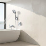 Lift-Up Diverter Bathtub Faucet with 6 Settings Handheld Shower in Chrome (Rough-in Valve Not Included)