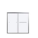 56"-60"W*58" H Semi-Frameless Double Sliding Tub Door, Bypass Bathtub Shower, 1/4" (6mm) Thick SGCC Tempered Glass Door