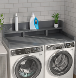Washer Dryer Countertop with Non-slip Pads, Laundry Wood Shelf Topper with Edge, 54" Width x 27.5" Depth Double Layer Organizer for Washer and Dryer Laundry Hamper Counter Storage Organization