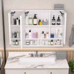 Modern 39x28 inches Aluminium Bathroom Cabinets, Medicine Cabinets with Mirrors and LED Lights, Bathroom Storage Cabinet with Multilevel Storage Compartments