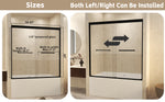 56-60" W × 60" H Tempered Glass with Explosion Proof Film, Aluminum Frame Double Sliding Shower Door, "1/4 (6 mm), Stainless Steel handle