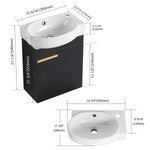 Soft Close Doors Bathroom Vanity With Sink,16 Inch For Small Bathroom