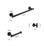 3-Pieces Bathroom Hardware Accessories Set - Towel Bar, Toilet Paper Holder, Robe Towel Hooks