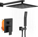 Shower System Shower Faucet Combo Set Wall Mounted with 12" Rainfall Shower Head and handheld shower faucet