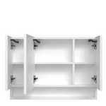 Modern 39x28 inches Aluminium Bathroom Cabinets, Medicine Cabinets with Mirrors and LED Lights, Bathroom Storage Cabinet with Multilevel Storage Compartments