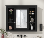 35'' x 28'' Wall Mounted Bathroom Storage Cabinet, Medicine Cabinet, Modern Bathroom Wall Cabinet with Mirror, Mirror Cabinet with 6 Open Shelves (Not Include Bathroom Vanity )
