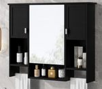 35'' x 28'' Modern Wall Mounted Bathroom Storage Cabinet, Bathroom Wall Cabinet with Mirror, Medicine Cabinet with Towels Bar