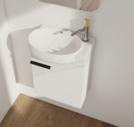 Soft Close Doors Bathroom Vanity With Sink,16 Inch For Small Bathroom