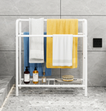 3 Tier Metal Towel Rack, Freestanding Towel Holder for Bathroom, Save Space with Storage, Display Rack for Bedroom, Bathroom, Swimming Pool