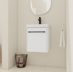 18'' Floating Wall-Mounted Bathroom Vanity with Ceramic Sink & Soft-Close Cabinet Door, For Small Bathroom