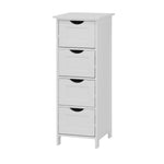 White Bathroom Storage Cabinet, Freestanding Cabinet with Drawers
