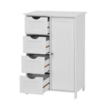 White Bathroom Storage Cabinet, Floor Cabinet with Adjustable Shelf and Drawers