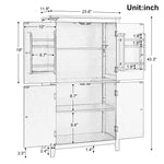 Elegant Bathroom Floor Storage Cabinet, Bathroom Storage Unit, Freestanding Cabinet with 4 Doors, Adjustable Shelves, Adaptable Shelves